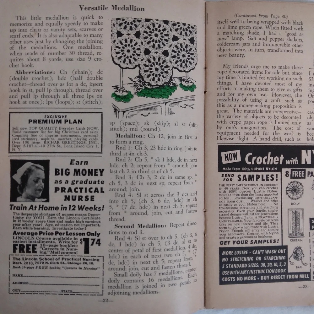 Vintage The Workbasket Magazine 1951 Patterns Recipes Ephemera Craft Crafting